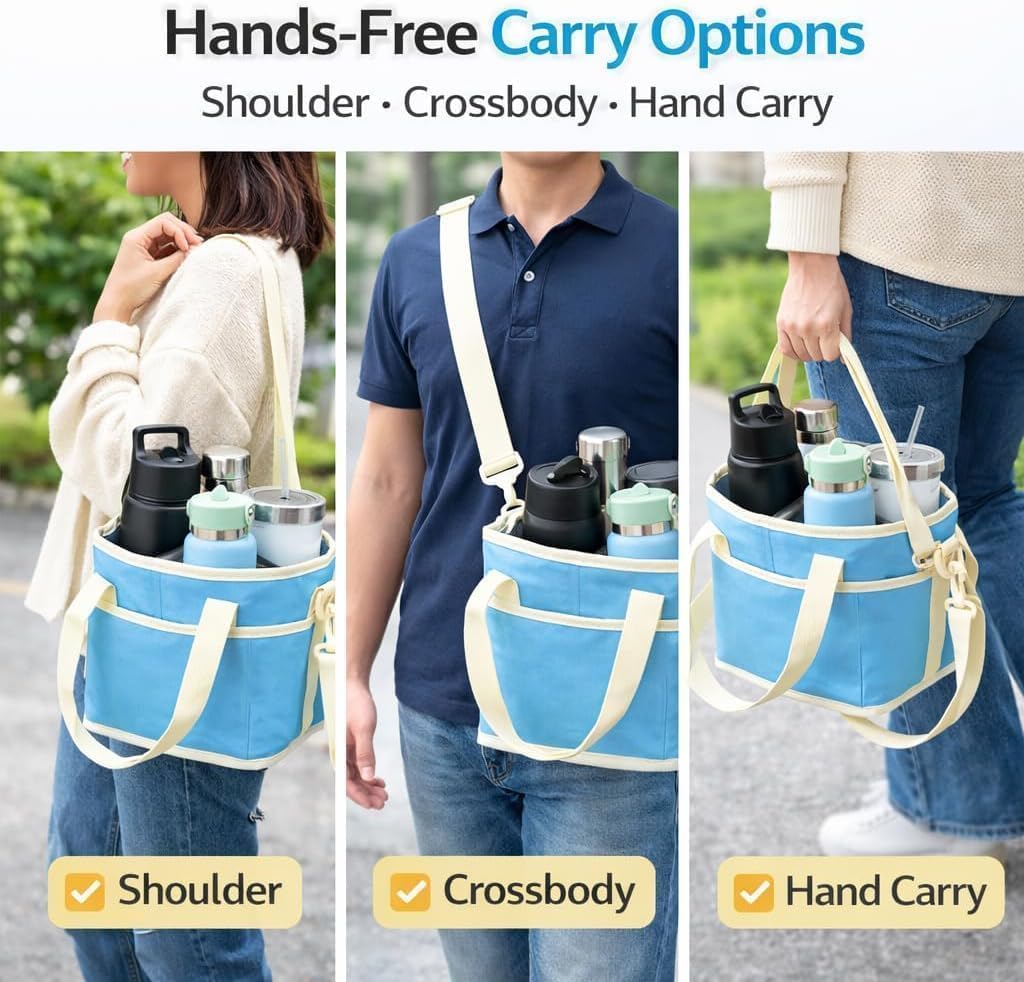 CarrySip™ 4-Cup Drink Carrier — Hands Free & Spill Proof